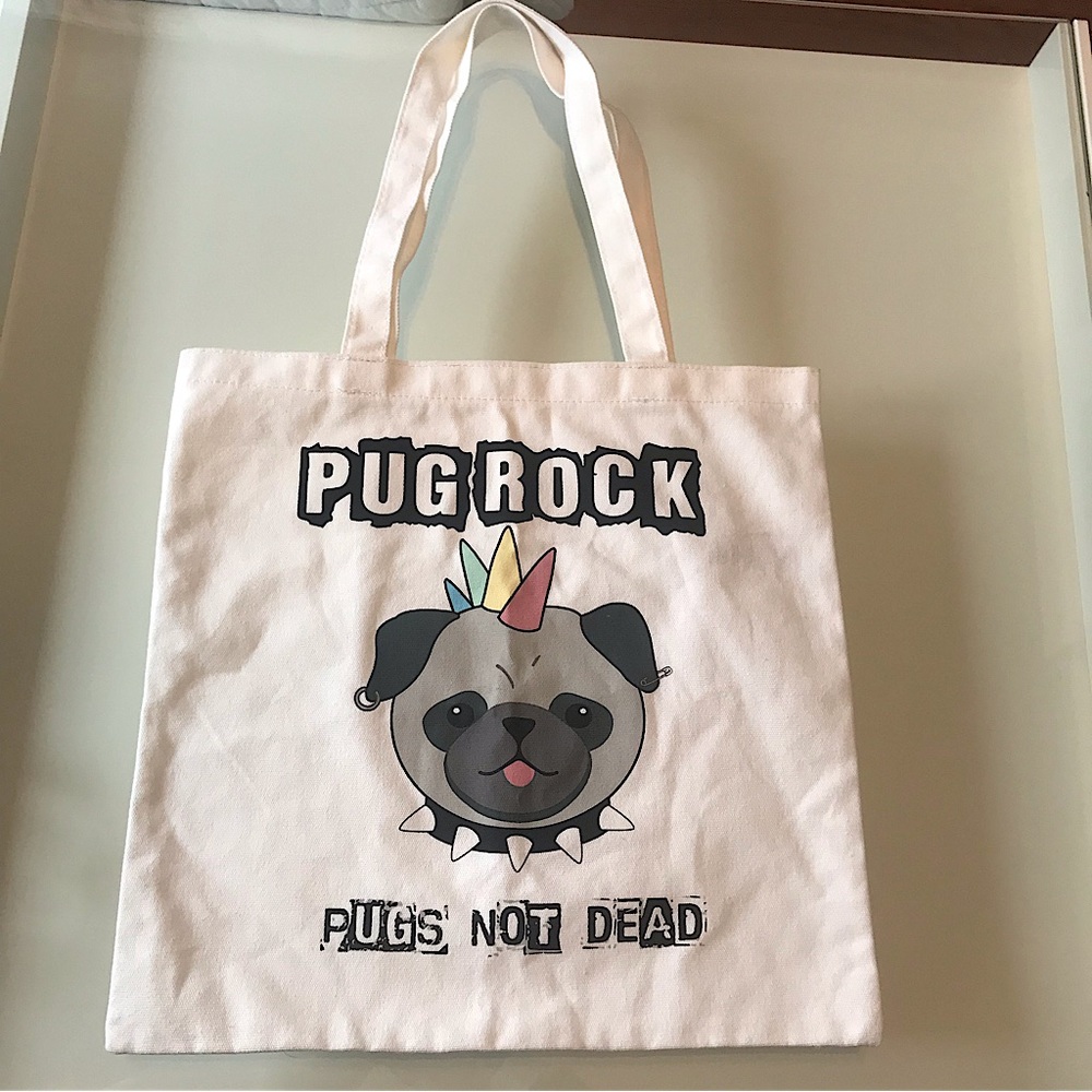 Pug light tote bag